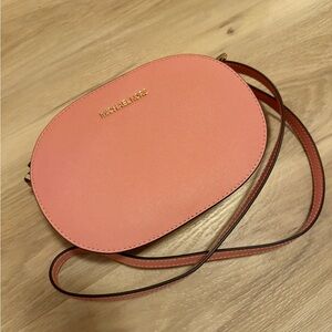 Michael Kors Pink Oval Crossbody Bag with Adjustable Strap
